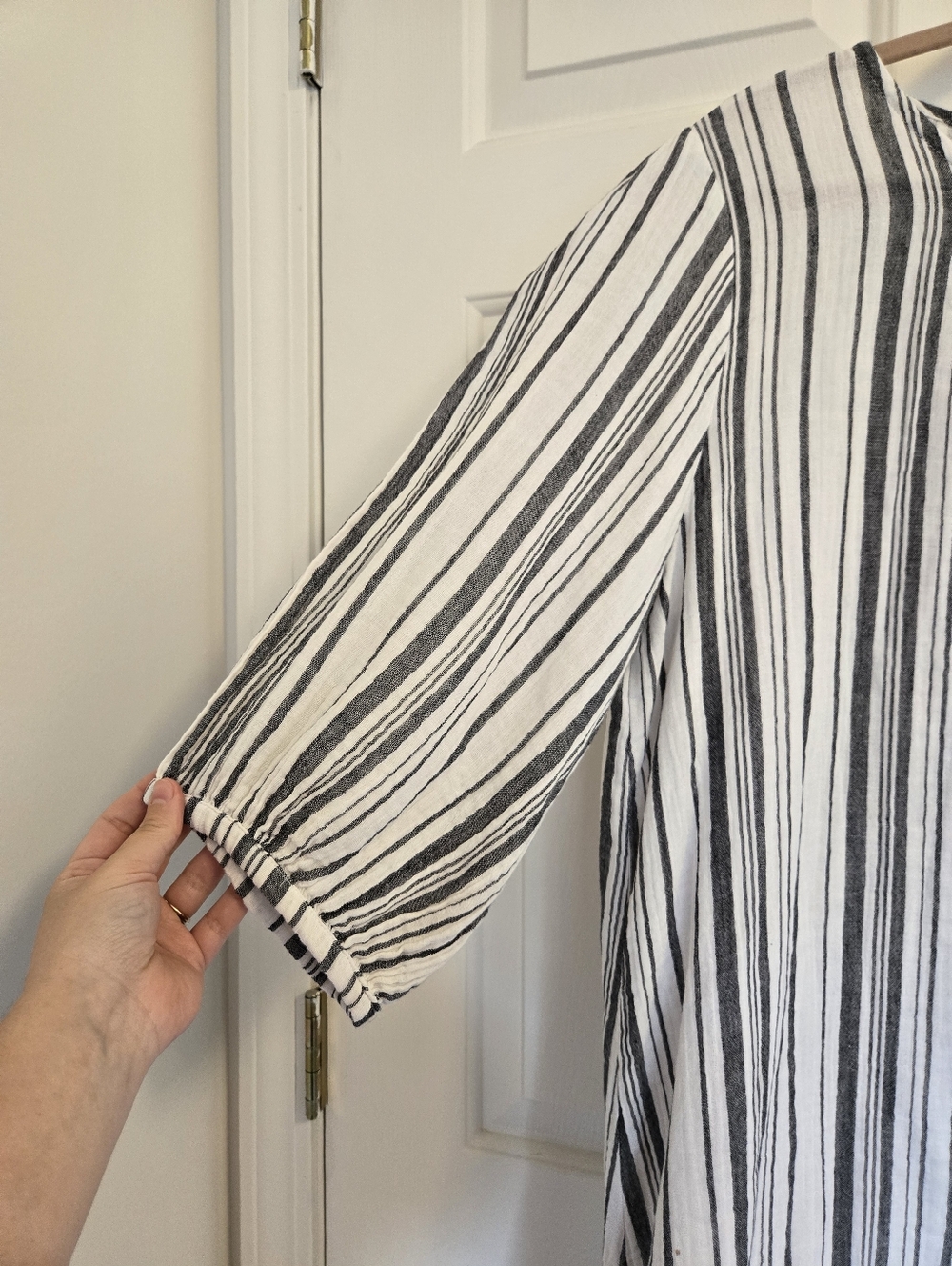 Bryn Walker Womens Lucien White And Gray Pattern Gauze Tunic Dress Size Large - Picture 2 of 9